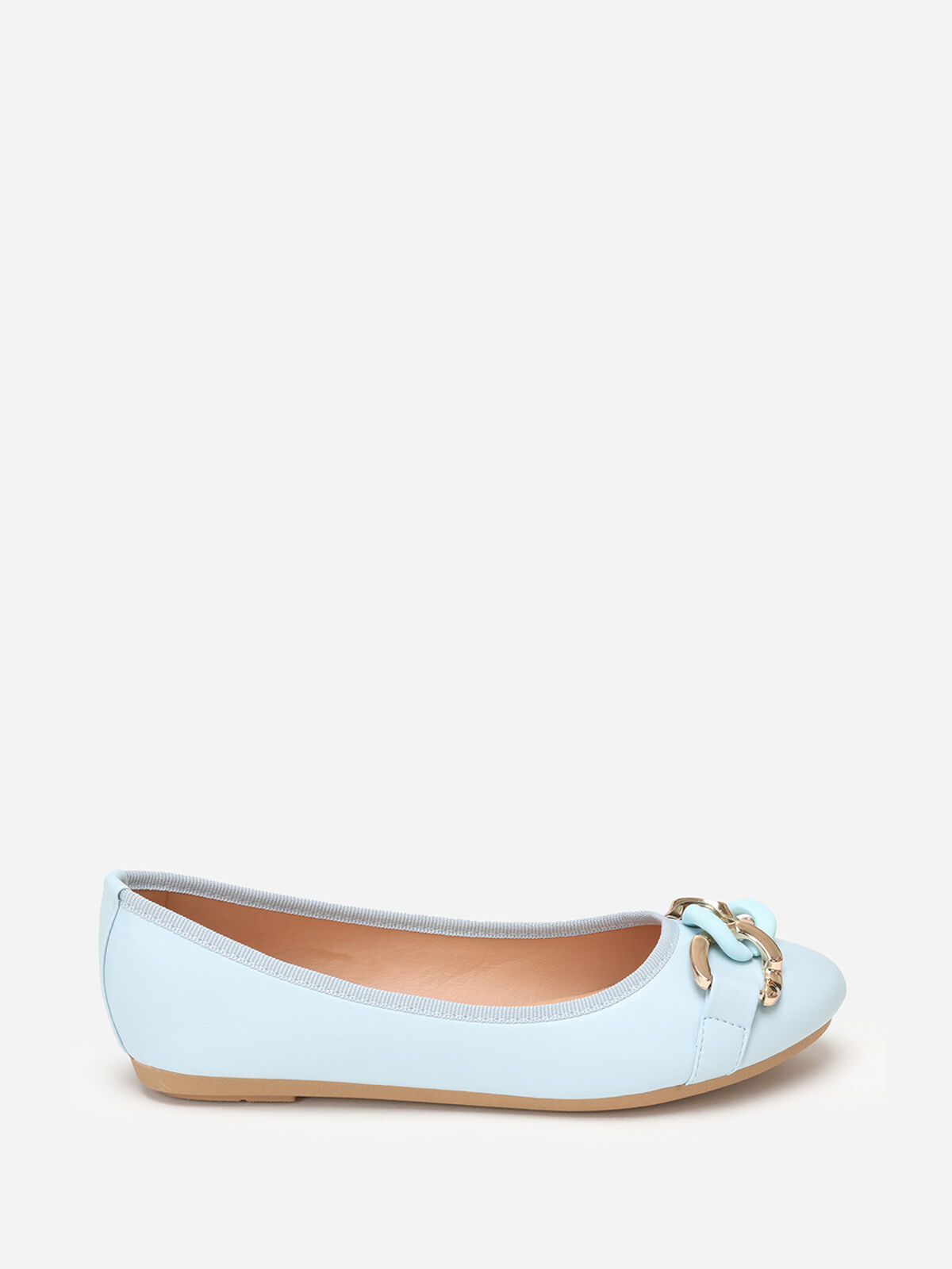 Ballerines avec bride à maillons- Bleu clair