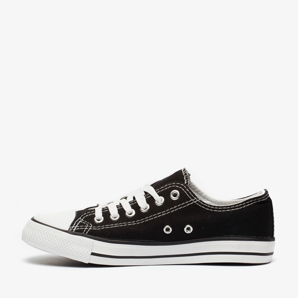 Lage canvas dames sneakers zwart