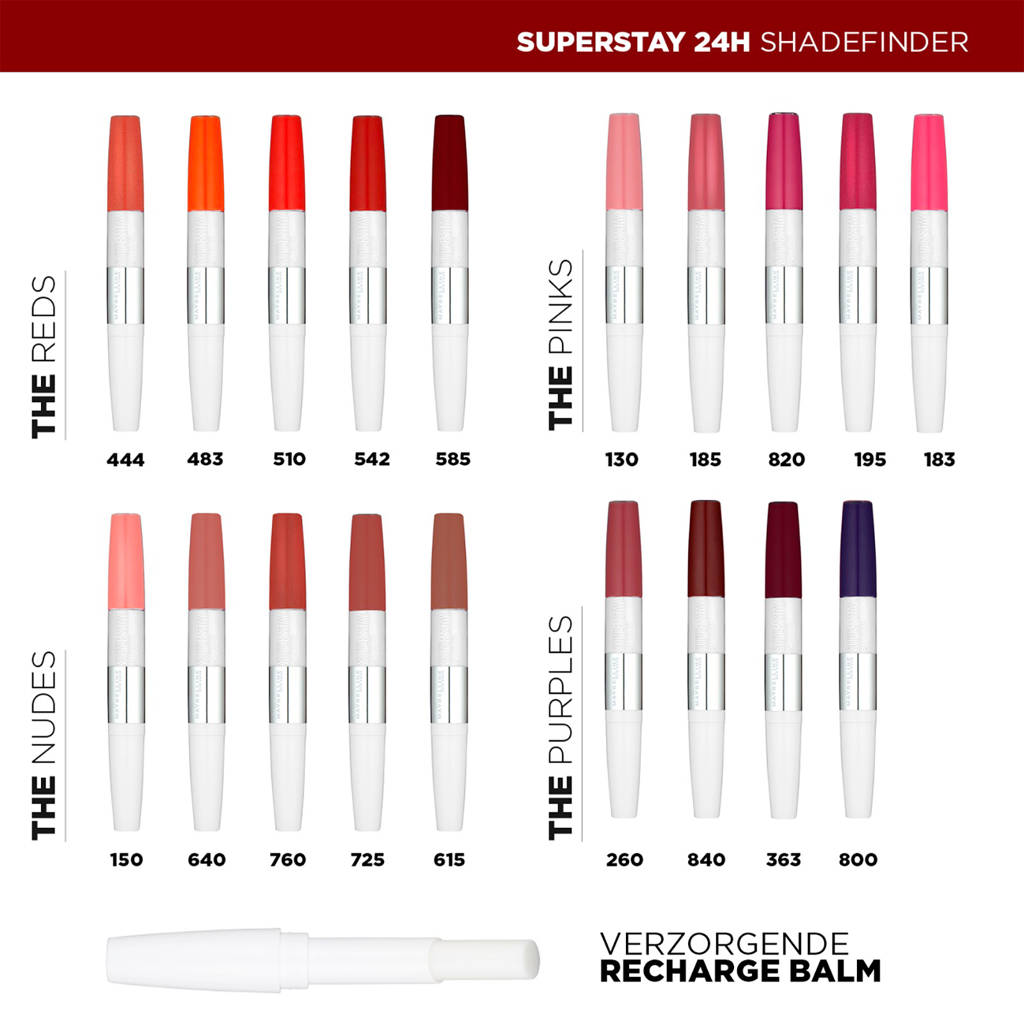 Blijft effectief!SuperStay 24HRS lippenstift - 260 Wildberry