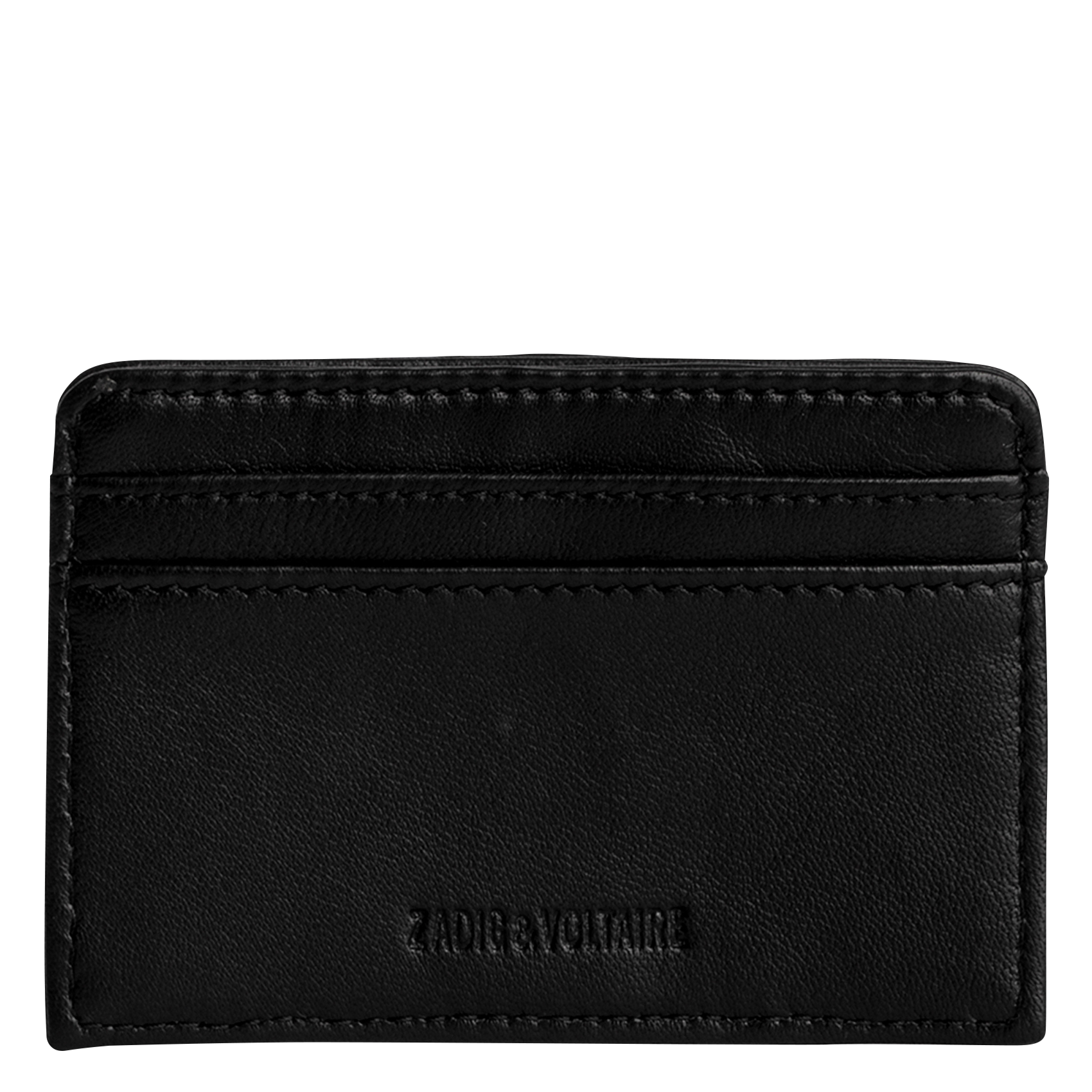 Mini porte-cartes en cuir matelassé | Noir