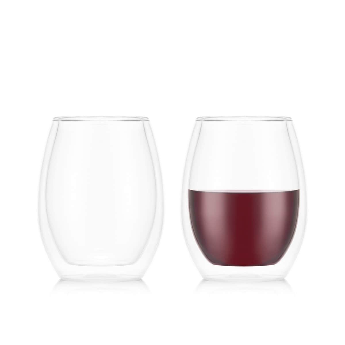 Bodum Sett med med 2 dobbeltveggede vinglass- Merlot SKÅL 0.5 L