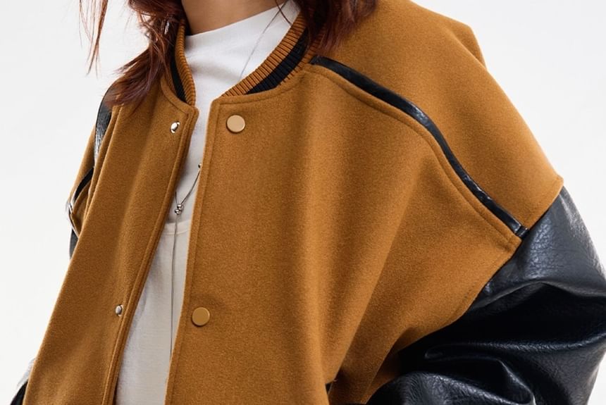 SeoulPop - Unisex tweekleurige losvallende honkbaljack