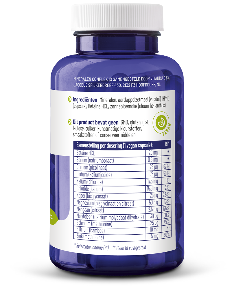 Vitakruid Mineralen Complex Met 12 Verschillende Mineralen (90 vega capsules)