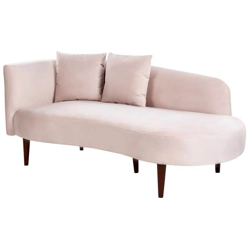 CHAUMONT - Chaise longue - Roze - Rechterzijde - Fluweel