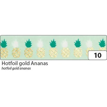 Folia Washi Tape, Hotfoil gold Ananas, ca. 5 m x 15 mm