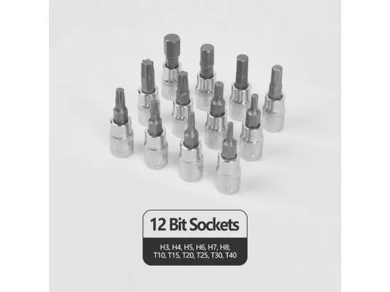 46pcs douilles d'entraînement métriques, avec boîte à outils, pour réparation automatique