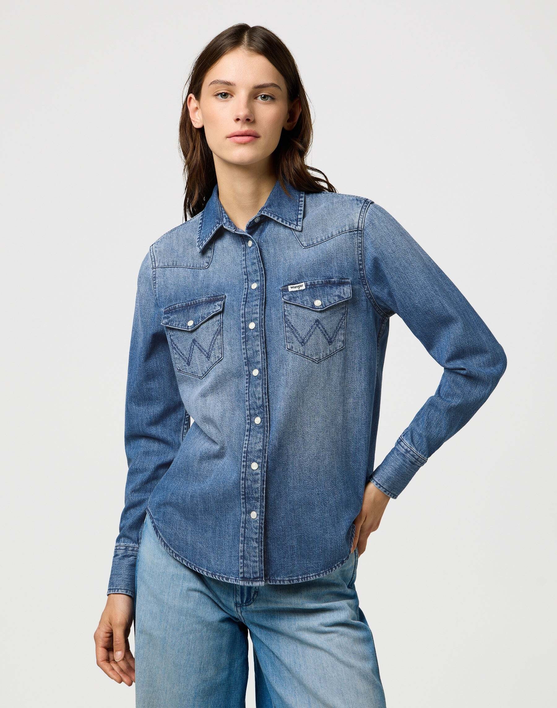 Wrangler Jeansbluse »WRANGLER Jeanshemd Heritage Shirt«