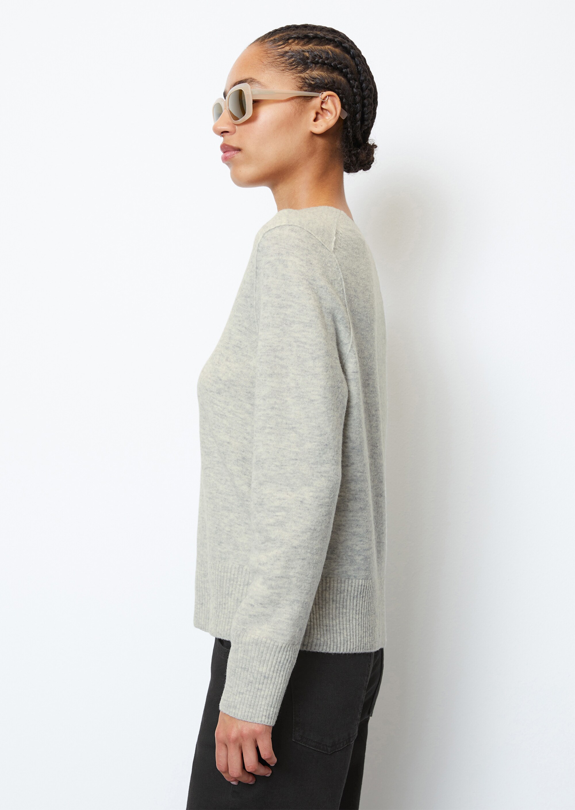 V-Neck-Strickpullover aus softem Schurwolle-Mix