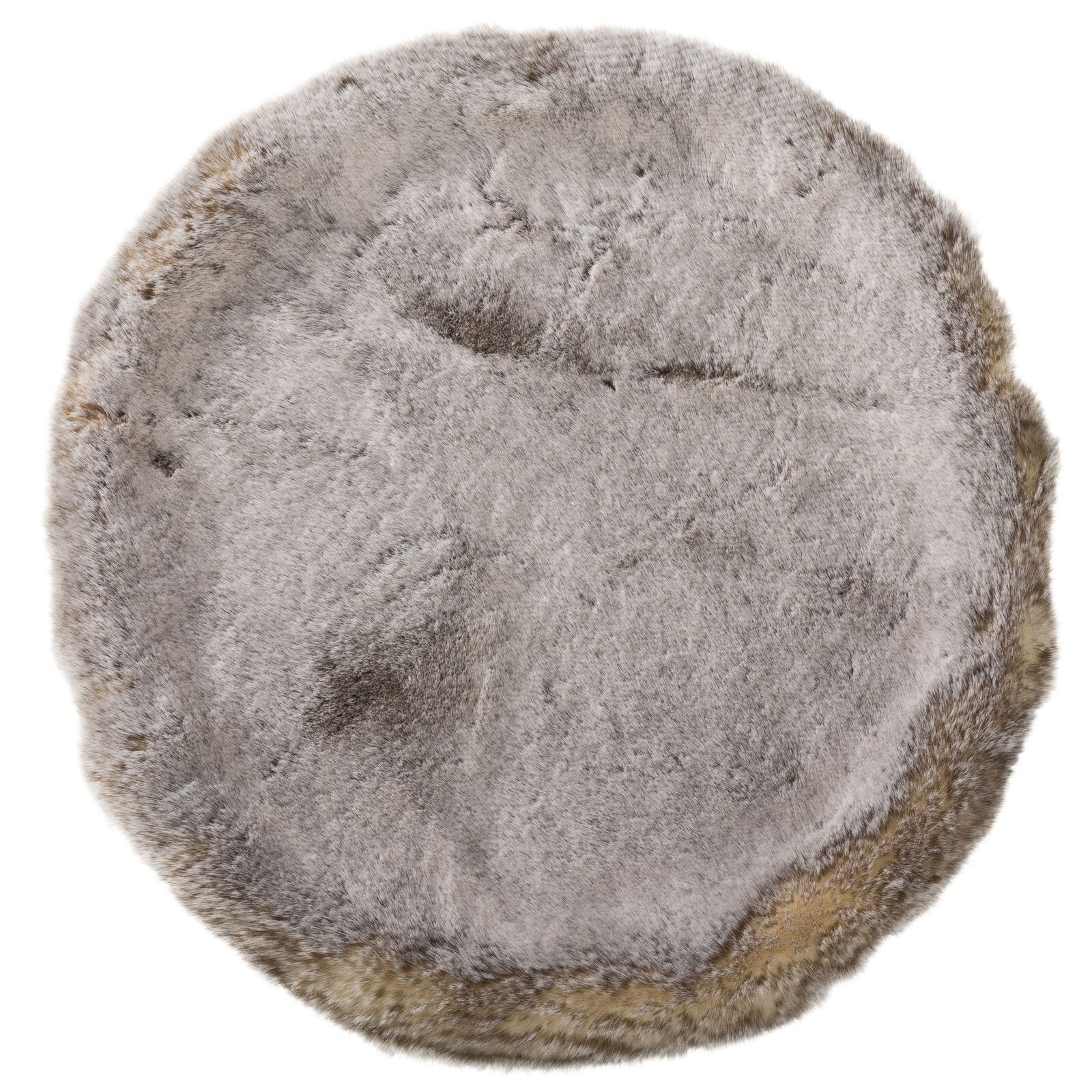 MONDO Felloptik-Sitzkissen FLUFFY-MONDO 40 cm rund greige/taupe