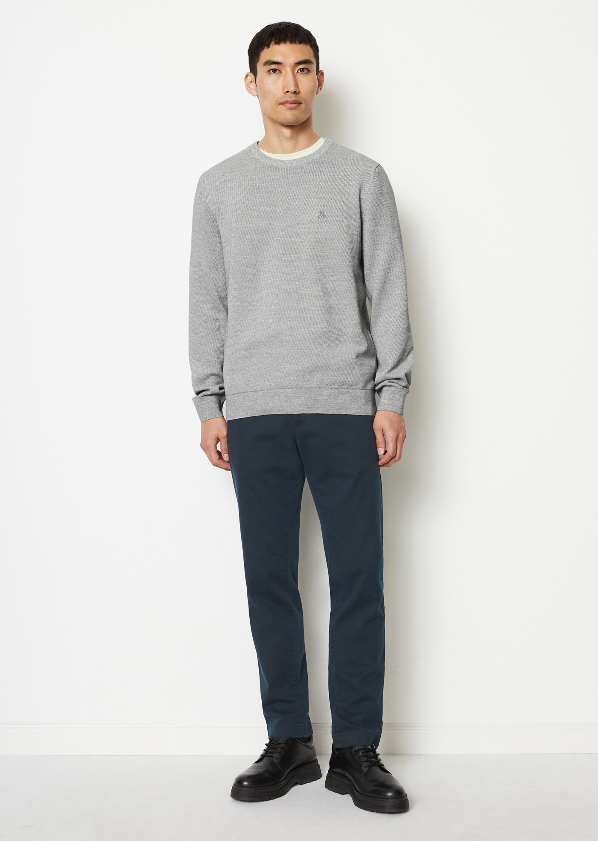 Pullover regular mit feiner Piqué-Struktur