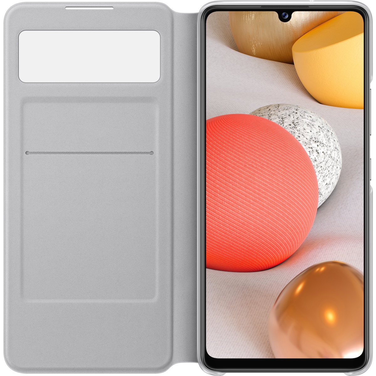 Samsung S View lommebokdeksel til Galaxy A42 (hvit)