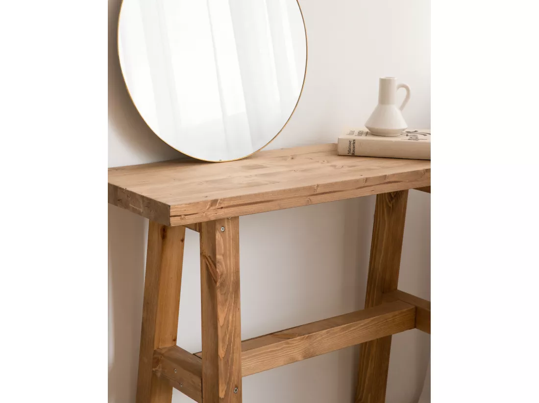 Console en bois de sapin vieilli 100x80cm - BATÁN - DECOWOOD