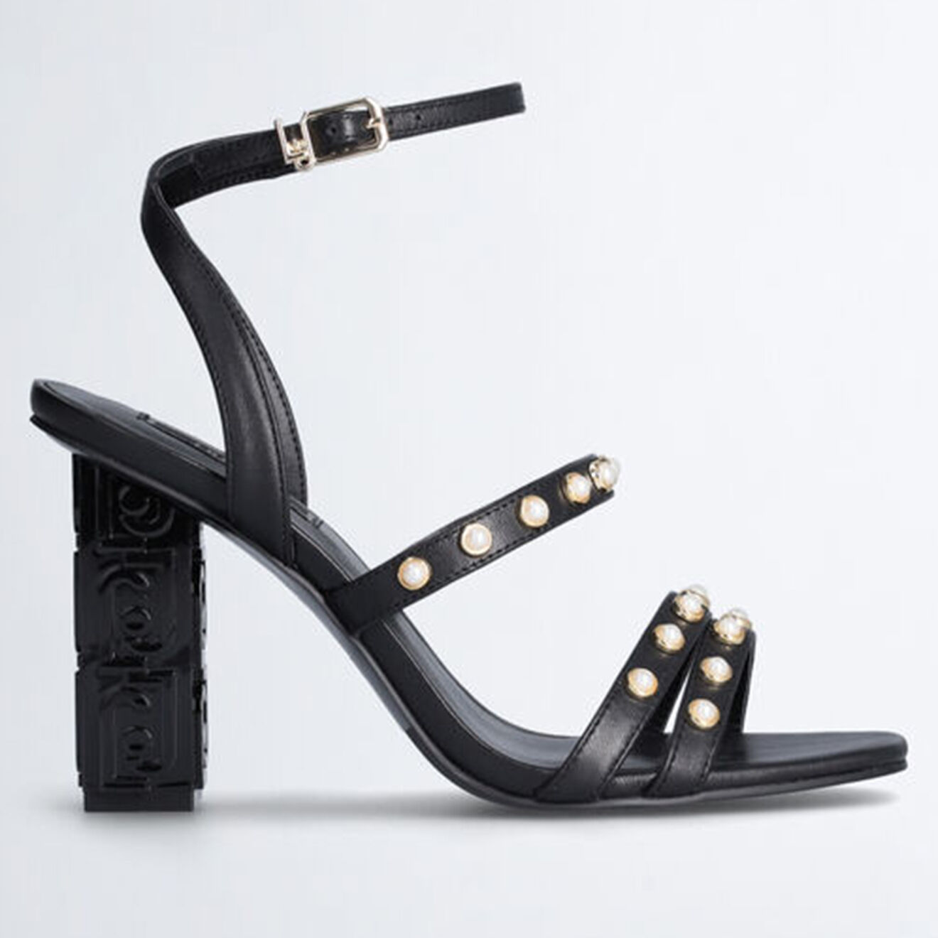 Liu-Jo Sandales en Cuir Selena noires - Talon 10 cm