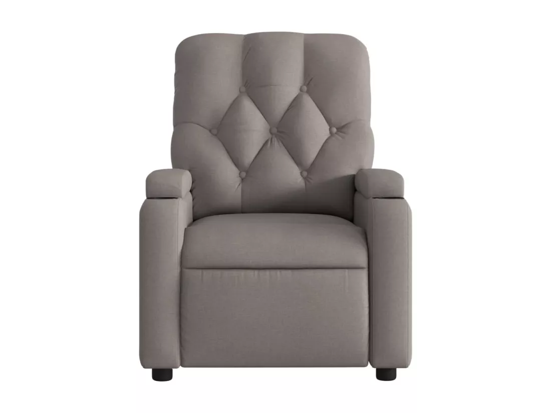 Fauteuil massant inclinable électrique Taupe Tissu