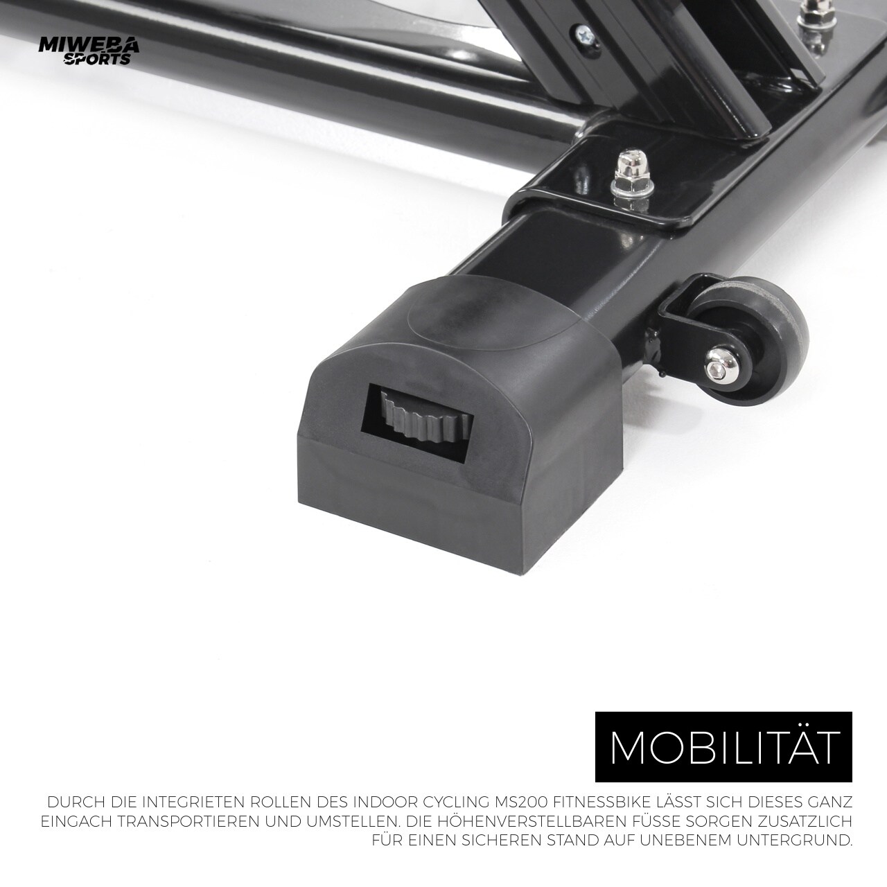 Miweba Sports Indoor Cycle MS200, 13 kg Schwungrad, für zuhause geeignet (Schwarz)