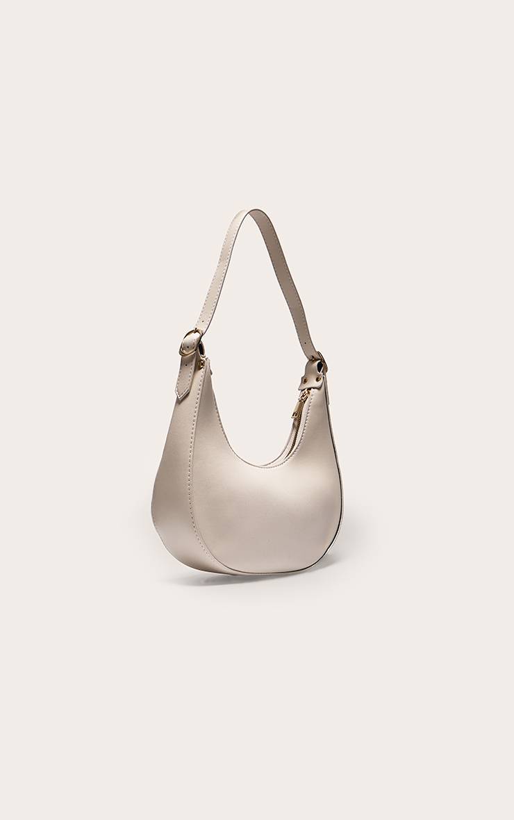 Crème Sac À Bandoulière En SYNTHÉTIQUE Forme Incurvée