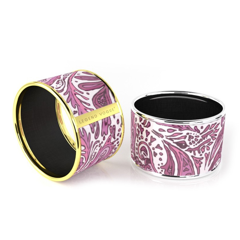 Legend Vogue - Bracelet Bangle Or Jaune Flaming Phoenix Purple