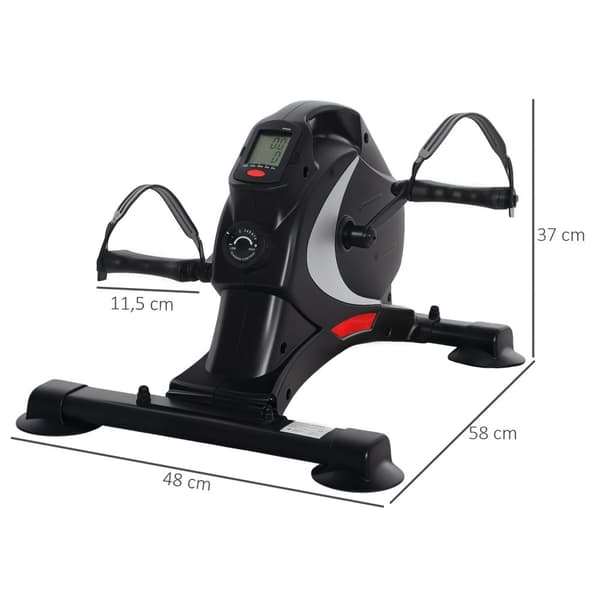 Pedaltrener stille mini-treningssykkel med 8 nivåer magnetisk motstand LCD-skjerm bærbar bentrener med sklisikker matte seniorer arm- og bentreningspe
