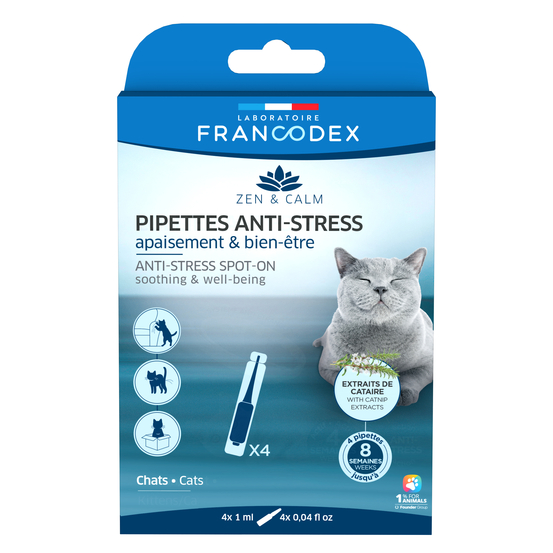 4 Pipettes anti-stress pour chat