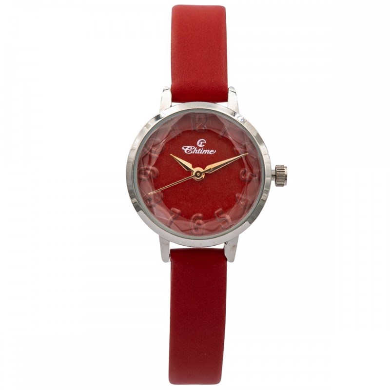 Montre Femme CHTIME bracelet Cuir Rouge