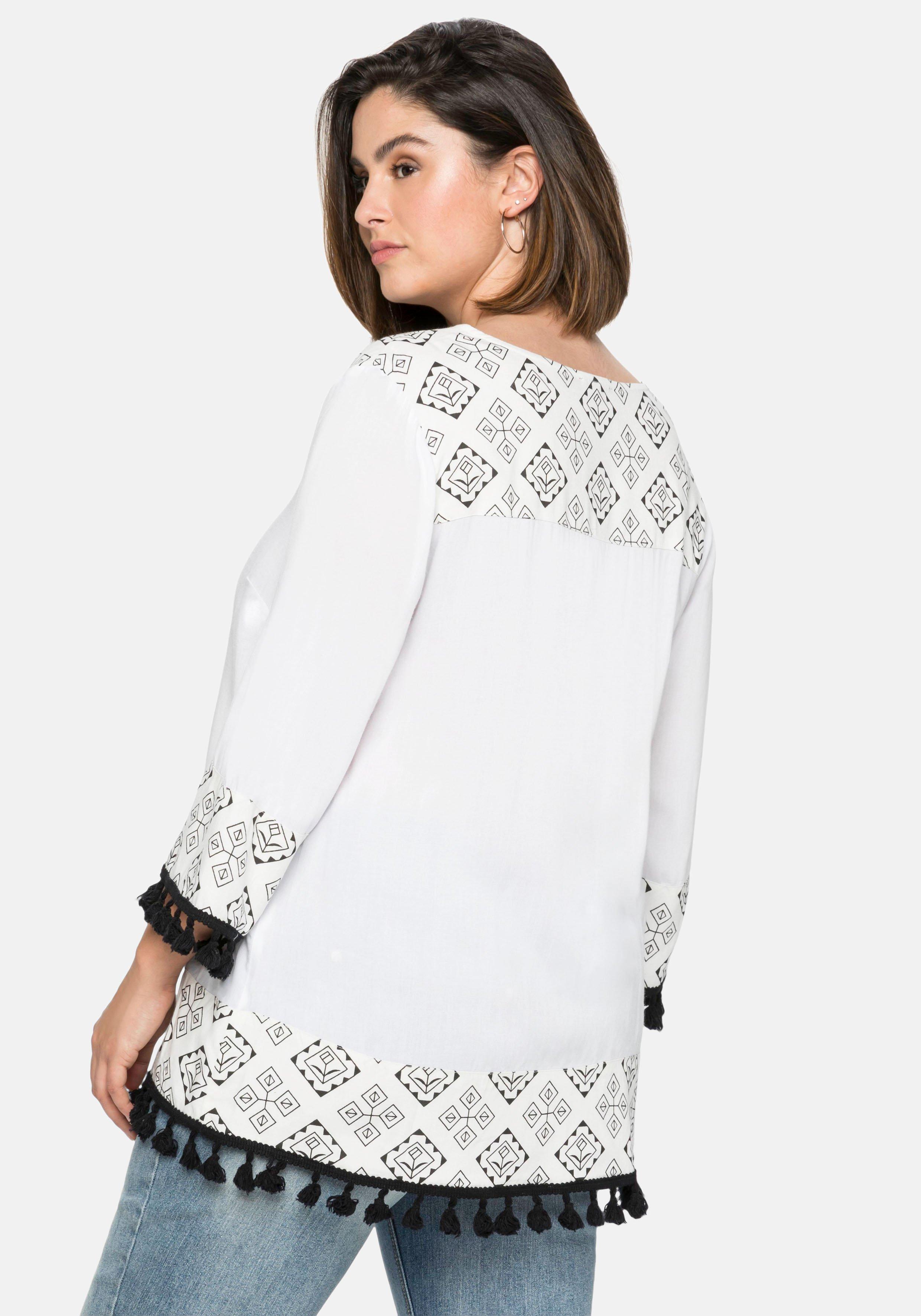 Tunika im Boho-Look, mit weiten 3/4-Ärmeln