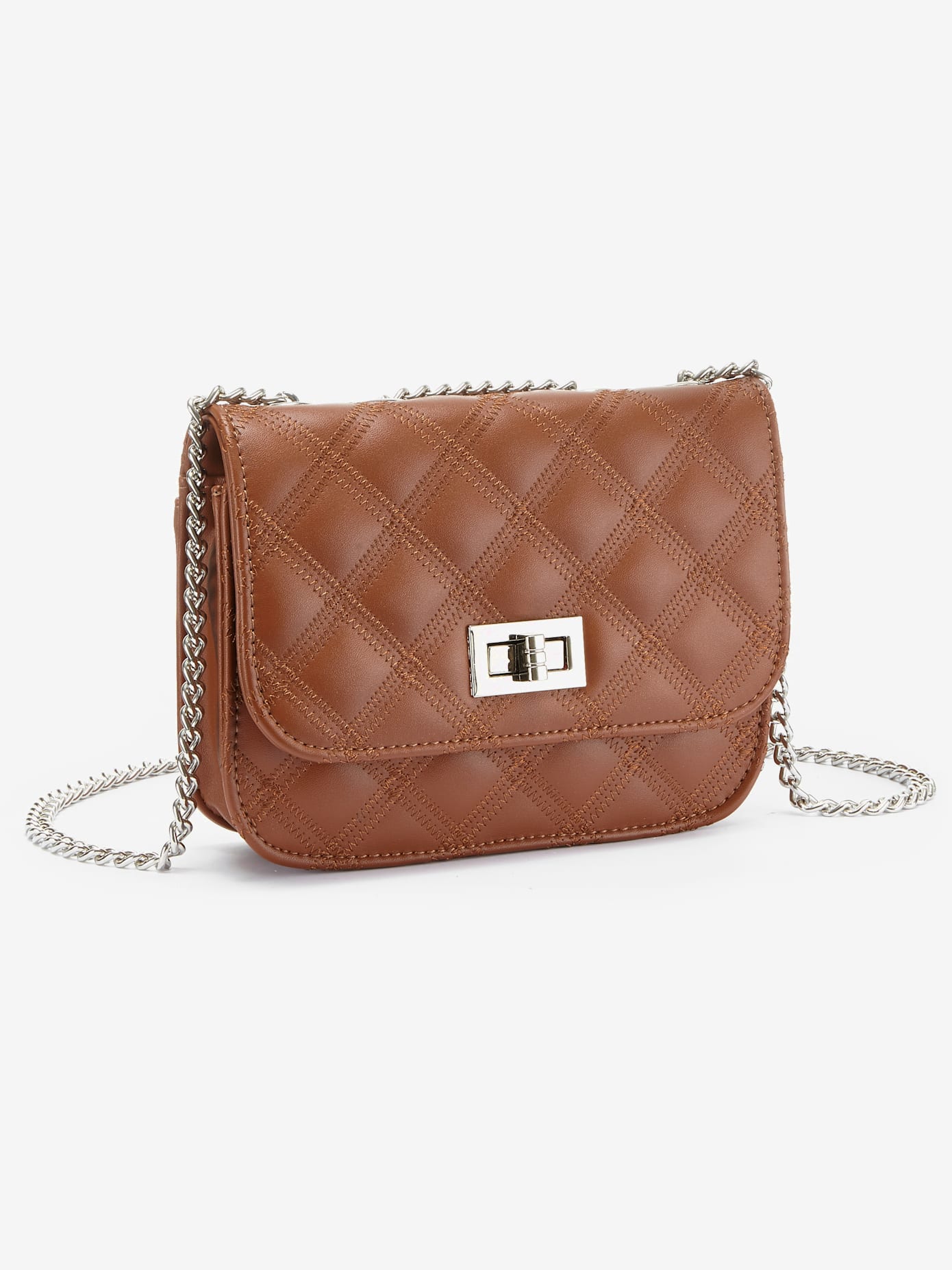 Sac en bandoulière petit sac avec élégante anse à chaîne couleur argent