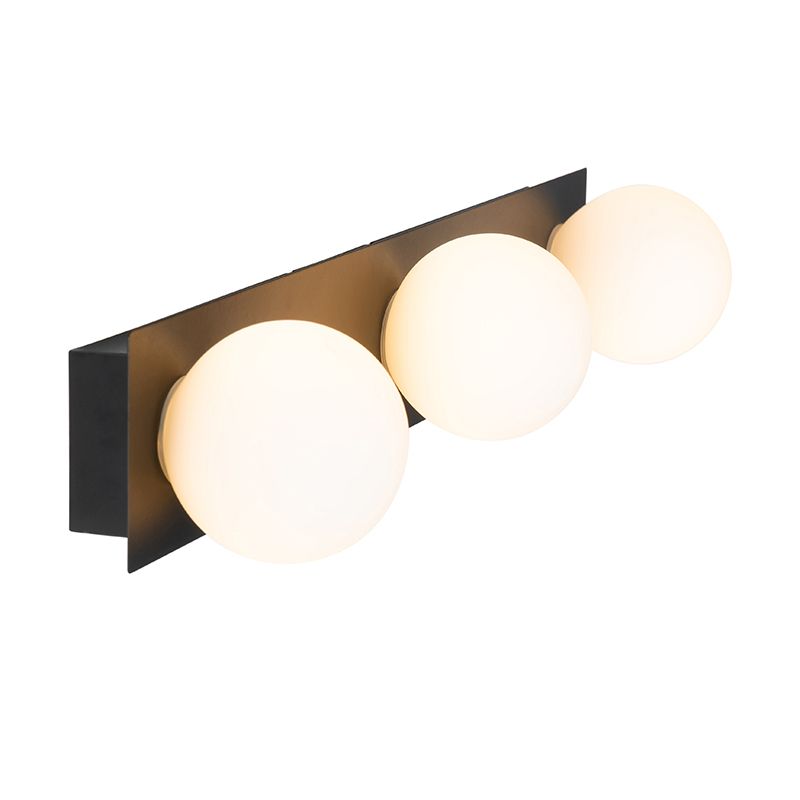 Moderne wandlamp zwart 48 cm IP44 3-lichts - Cederic