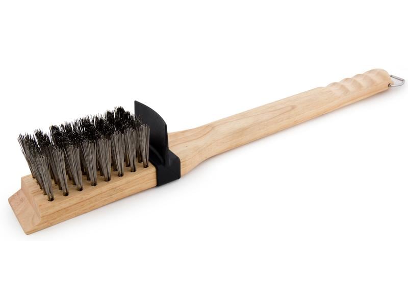 Broil King Grillbürste aus Holz, 51 cm Holz-Grillbürste mit Edelstahlborsten und Spritzschutz