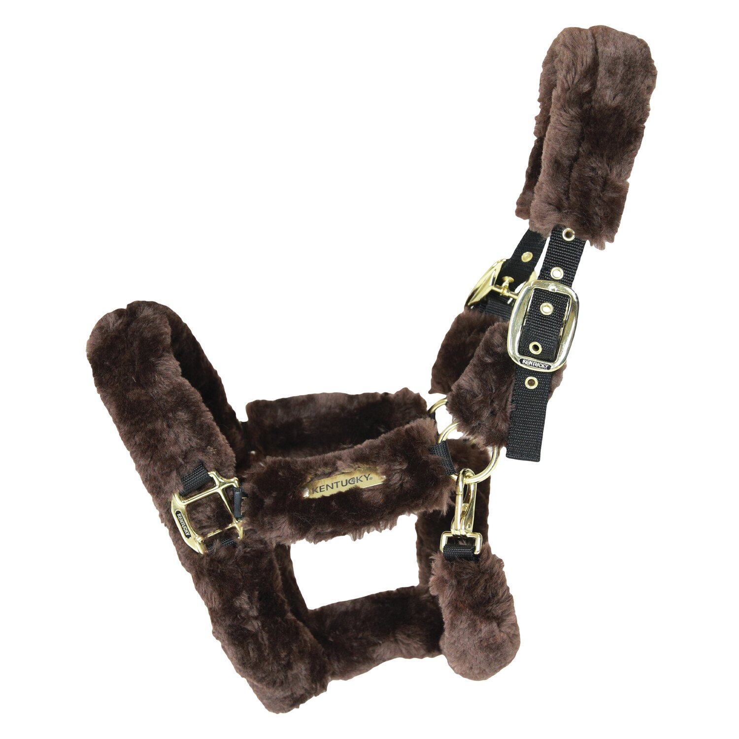 KENTUCKY Lammfell-Transport-Halfter - brown