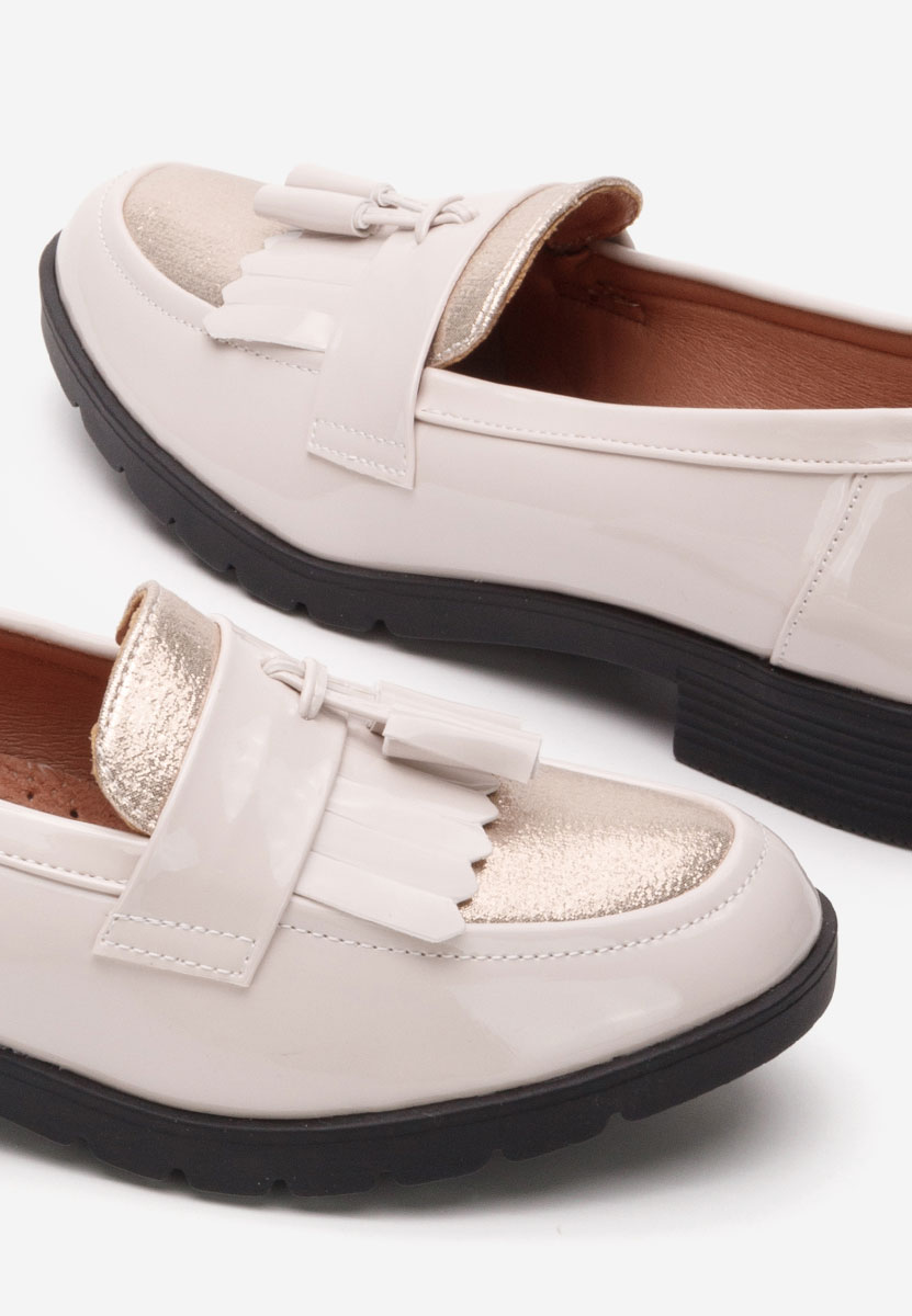 Mocassins pour femme vernis beige Luciara