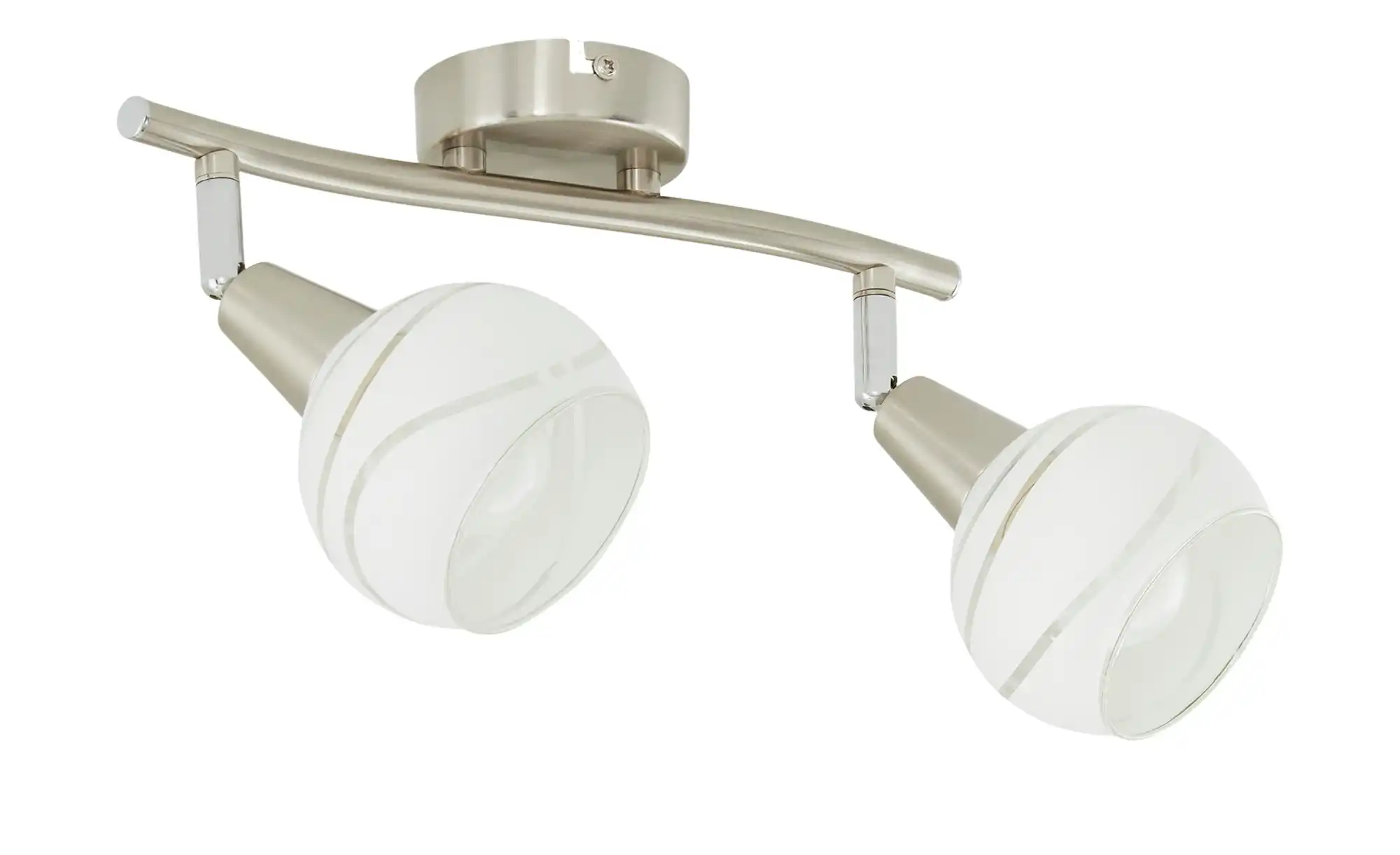 Deckenstrahler, 2-flammig, Glas weis/transparent