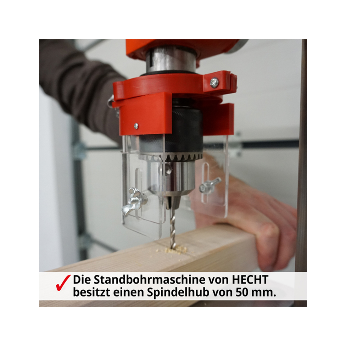 Hecht Standbohrmaschine 550 Watt, Höhe 610mm, Bohrfutter bis 16mm