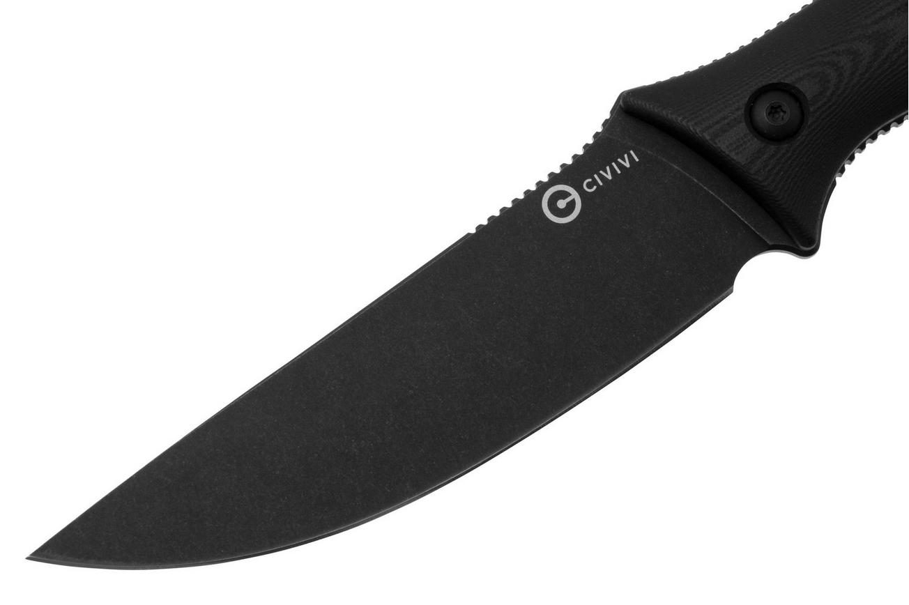 CIVIVI Stormridge C23041-1 Blackwashed Nitro-V, Black G10, vaststaand mes