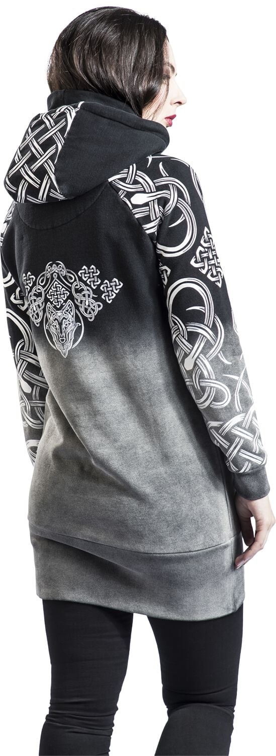 Robe à capuche avec motifs celtiques | Black Premium by EMP Robe courte