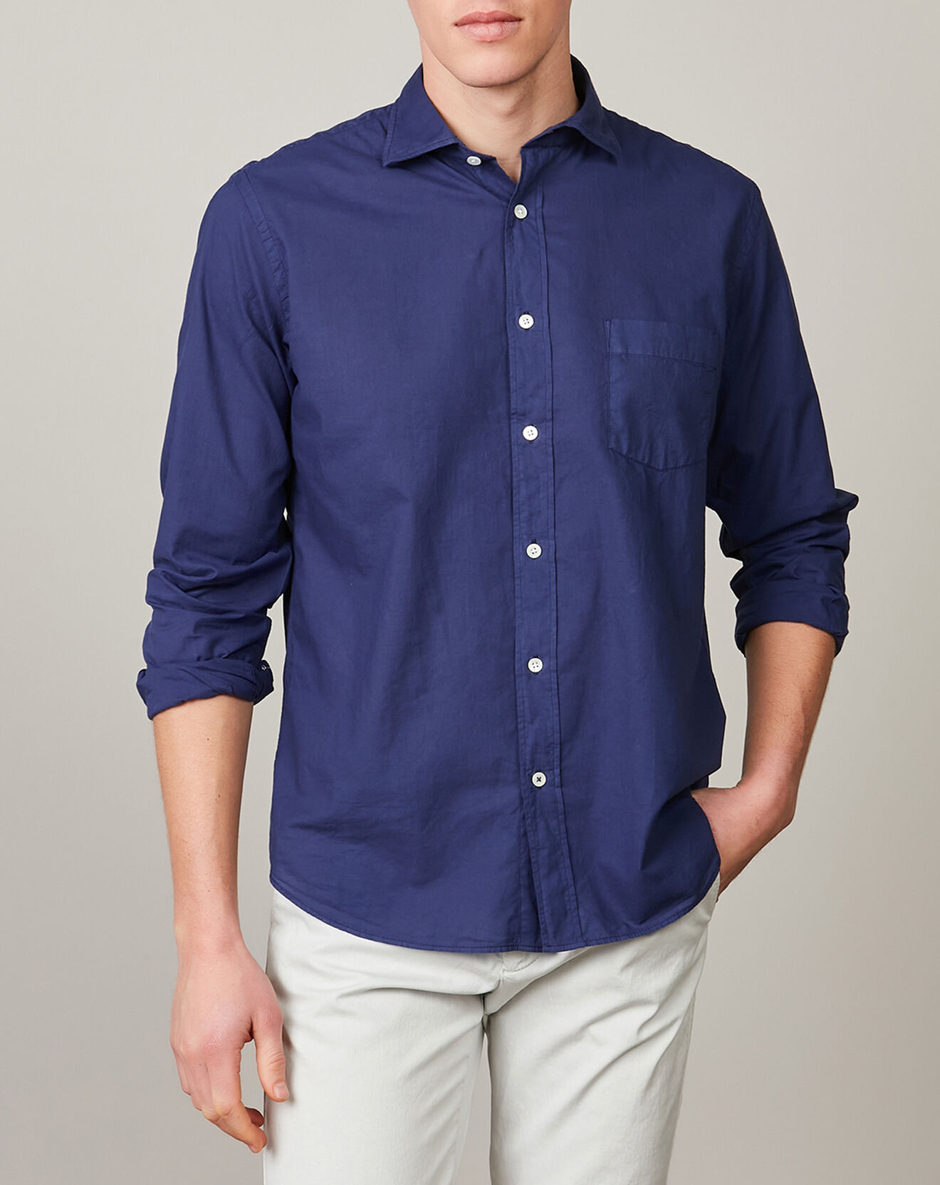 Hartford Chemise regular Paul Pat indigo