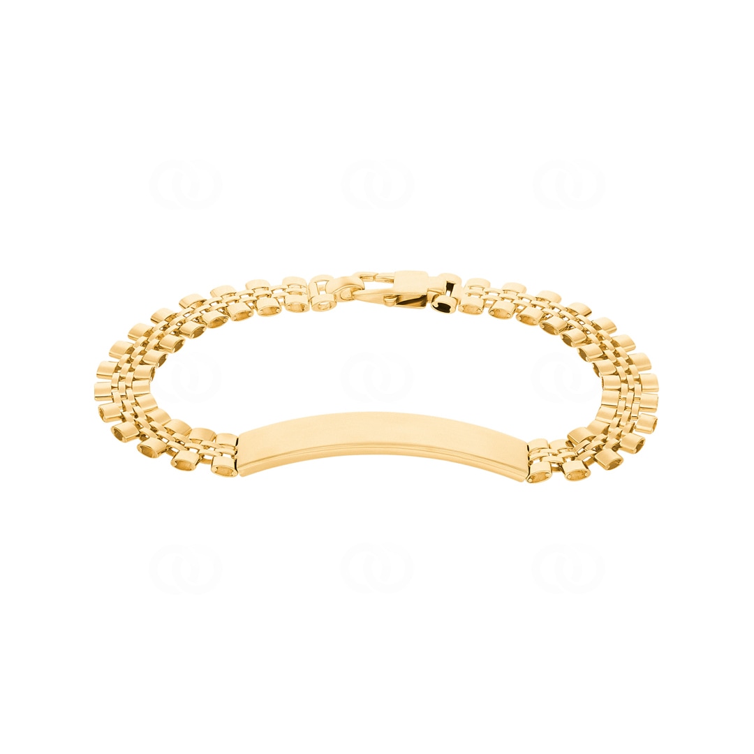 7.9mm Gravurarmband 750/18 K Gelbgold halbmassiv