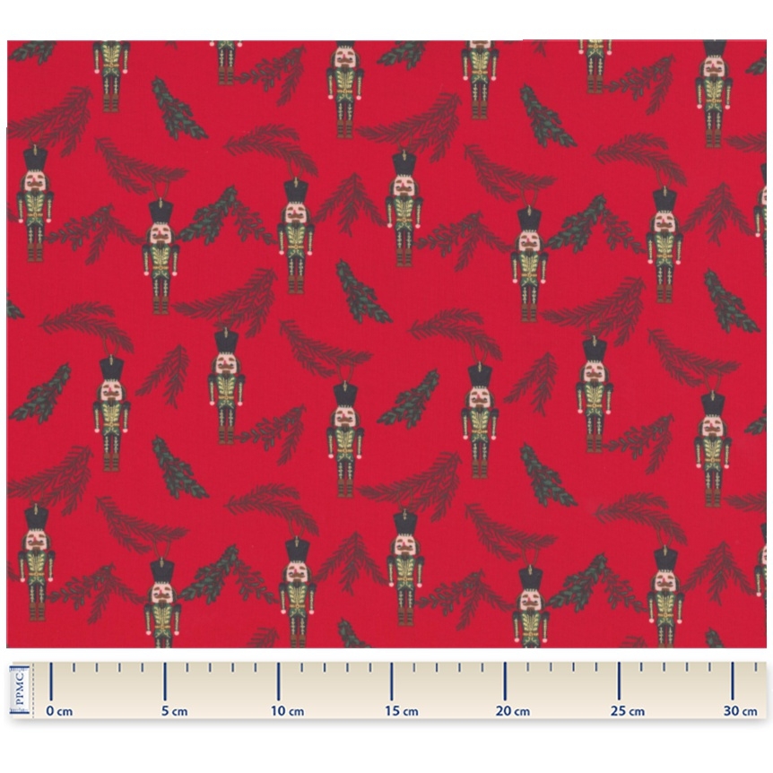 Tissu Coton Au Mètre Ex2351 Casse-Noisette Or Rouge