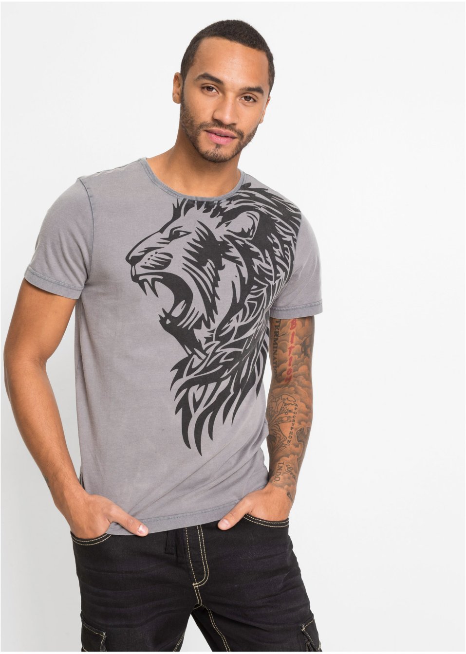 T-shirt en coton facile d'entretien, Slim Fit