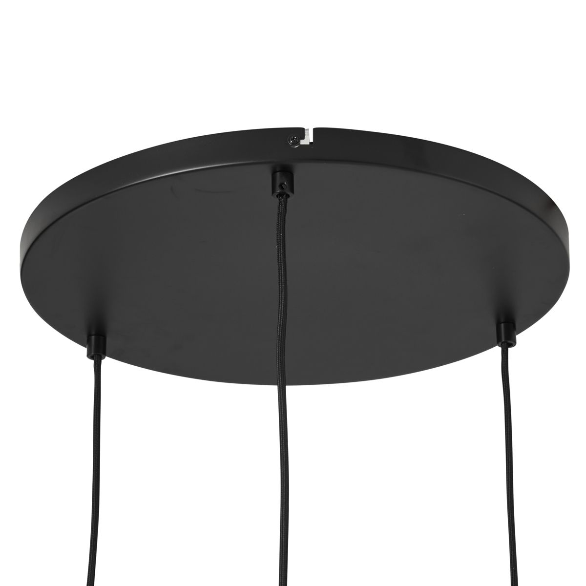 Japandi hanglamp zwart met bruine stoffen kap 3-lichts - Bida