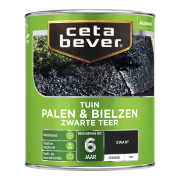 CetaBever zwarte teer Palen & Bielzen zijdeglans dekkend 750 ml