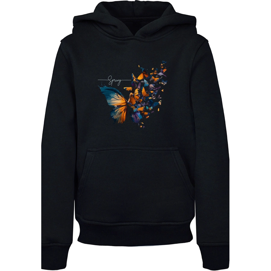 F4NT4STIC Hoodie Schmetterling Frühling schwarz