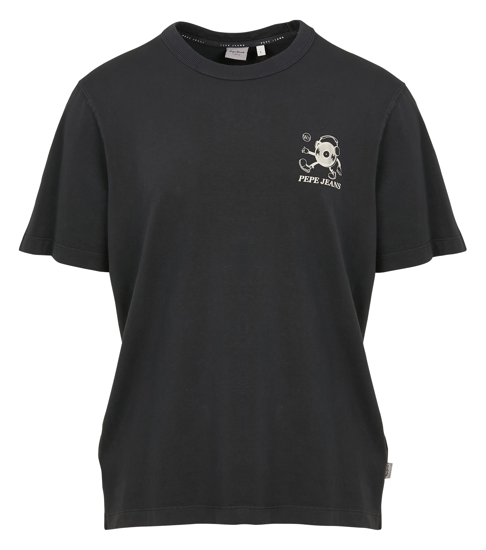 Tee-shirt oversize en coton sérigraphié | Noir