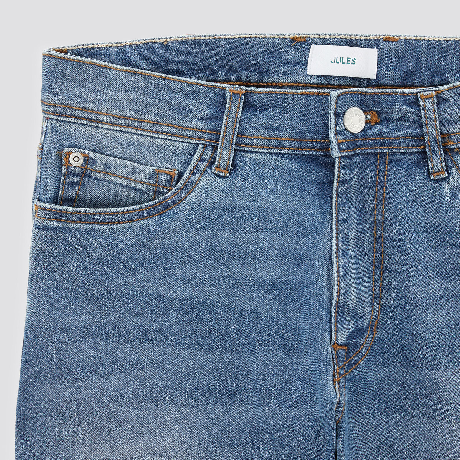 Jean slim en coton et polyester recyclés Bleu