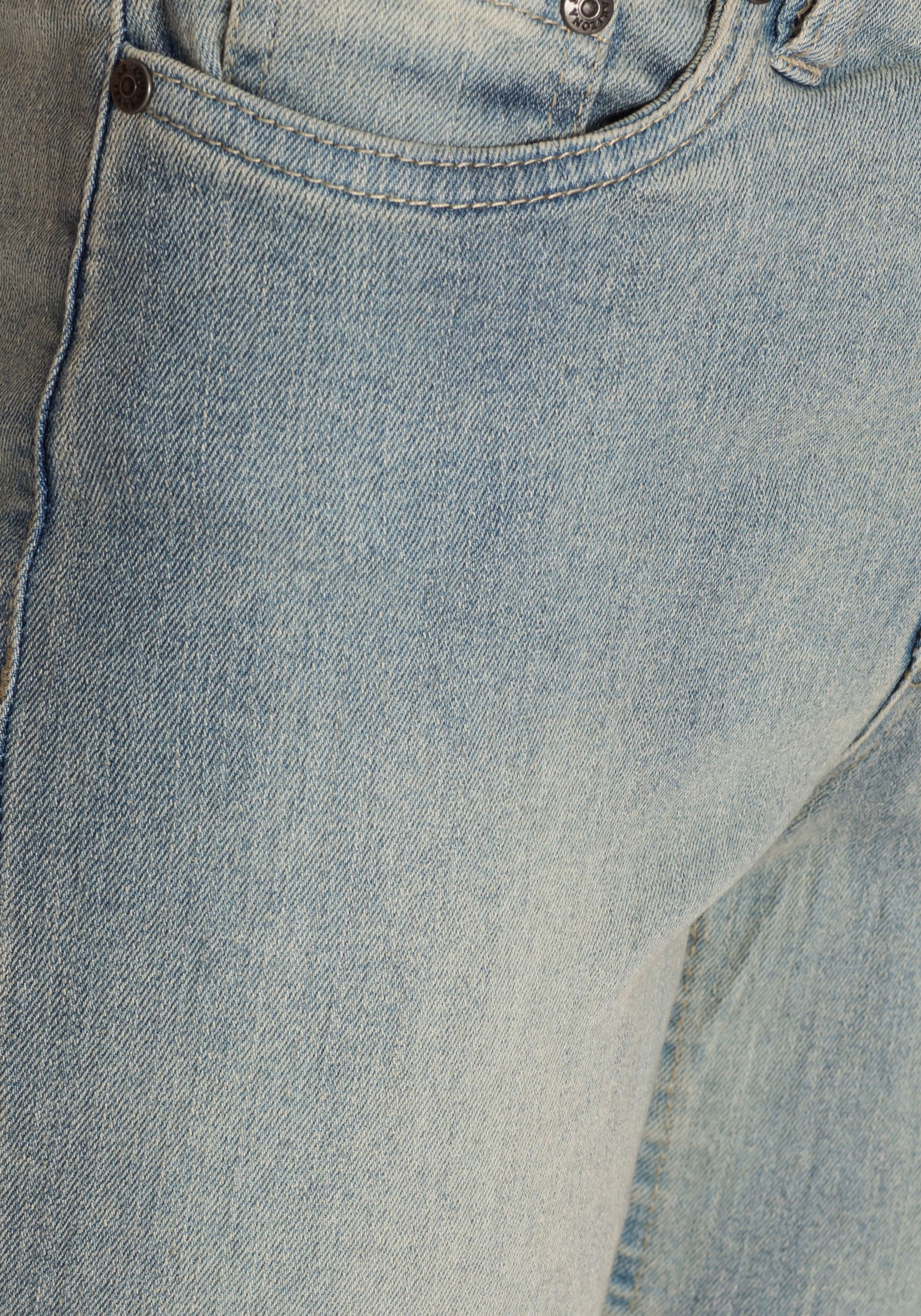 Arizona Jeansbermudas , schmale Passform,  krempelbarer Saum,  Usedwaschung,  hohe Leibhöhe