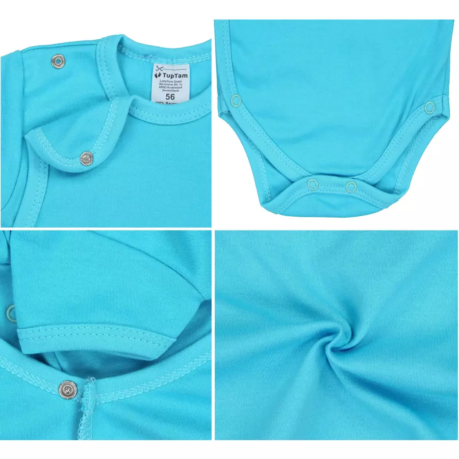 TupTam Baby Jungen Kurzarm Wickelbody 5er Set blaugrau