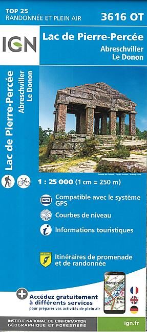 IGN - TOP25 3616OT LAC DE PIERRE PERCE 1 25 000