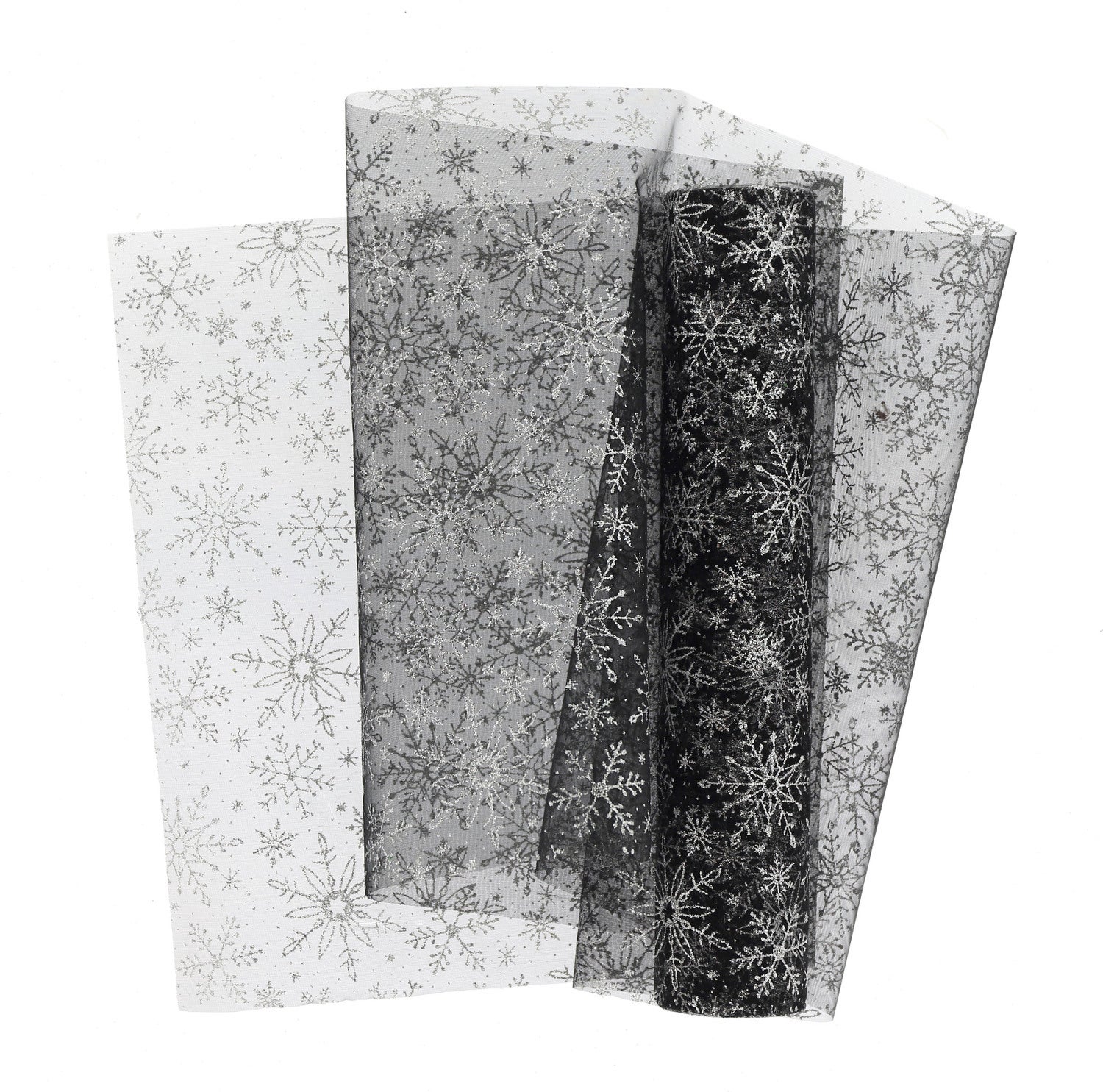 Unique Living decofabric Ice Star zwart 28 x 300 cm
