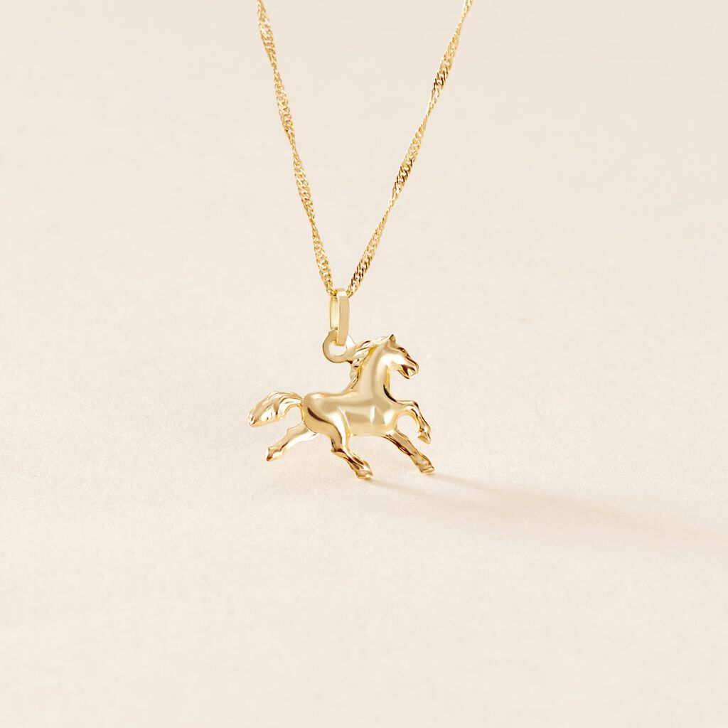 Pendentif Egide Cheval Or Jaune