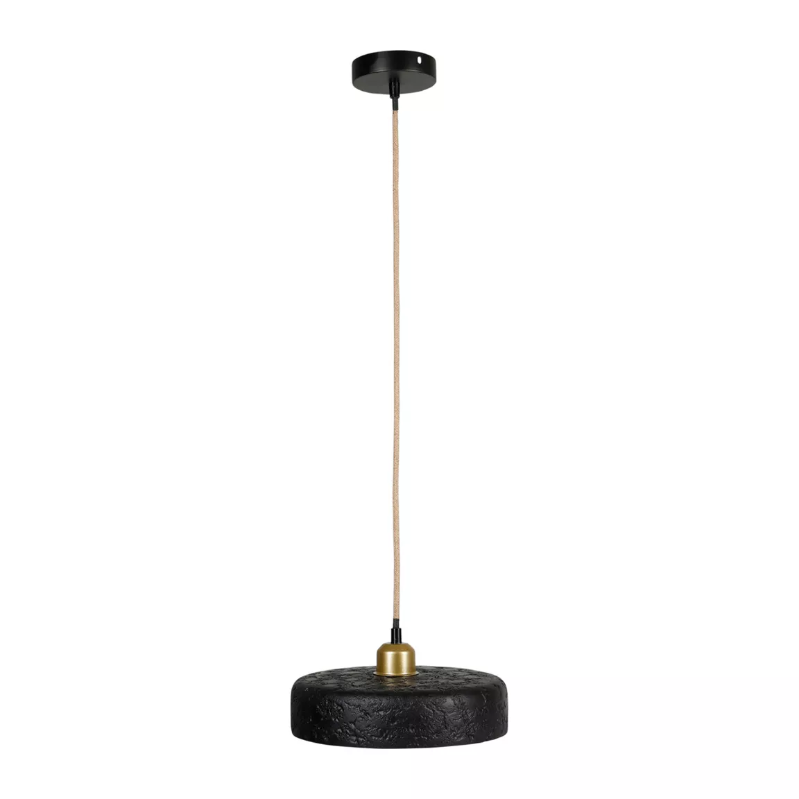 Suspension lumineuse en ciment (D25 cm) Portland Noir