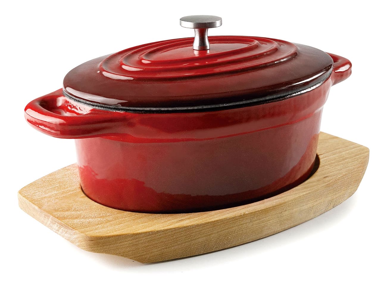 Mini-cocotte ovale - fonte rouge - 13 x 10 cm - Lacor
